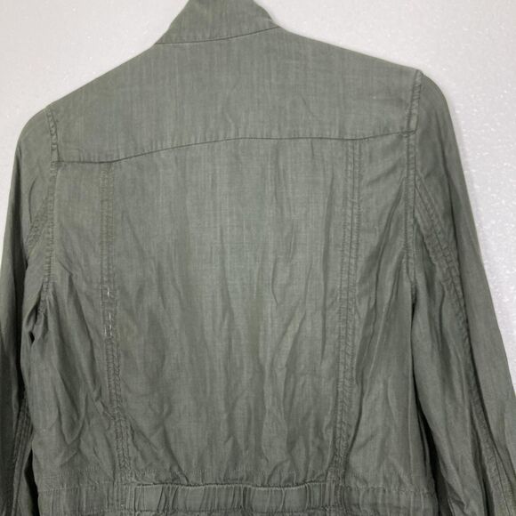 Maison Jules Jacket Womens Large Green Utility Anorak Lyocell Drawstring Pockets - Picture 12 of 16